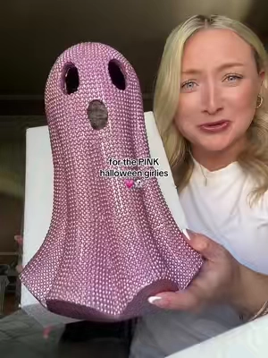 PINK rhinestone glitter ghost 💗✨ #ghost #halloween #halloweendecor 