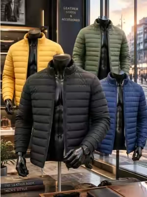 Men’s Solid-Color Woven Slim-Fit Long-Sleeve Casual Jacket #jacket #longsleeve #menscoat #mensjacket #fyp  