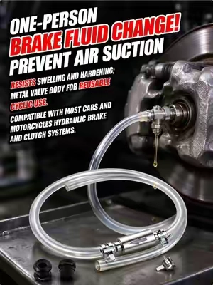 Bleeding your brakes solo just got stupid easy. No helper, no mess - this one-way valve lets fluid out but keeps air from coming back in. Pump, tighten, done.#MechanicHack #CarMaint #DIYAuto #BrakeBleeding #greenish