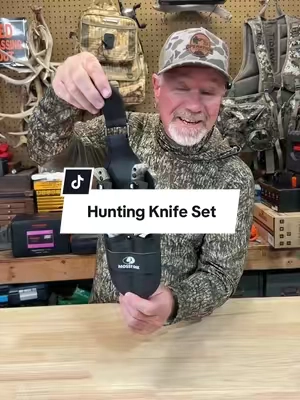 MOSSY OAK Field Dressing Kit, 4-Pack Knife Set with Sheath, Gut-Hook Skinner, Caping Knife, Wood/Bone Saw, Knife Sharpener, for Deer , Camping, Perfect Hunting Gifts for Men #knifeset #huntingknife #huntinggear #outdoorsman #tiktokshoprestock @GreatstarOfficialStore 