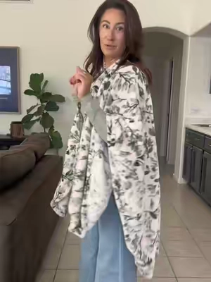 I can’t believe how soft this Berkshire wearable throw is!! It’s got me so excited for cozy season!!  #berkshire #wearableblanket #ad #cozyseason #qvcloyaltyprogram 