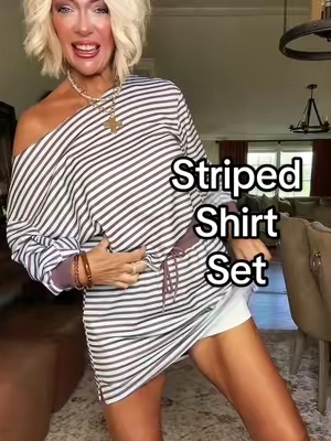 @Fisoew Clothing Co. matching striped set. Finally a cute little casual outfit that’s actually practical. 