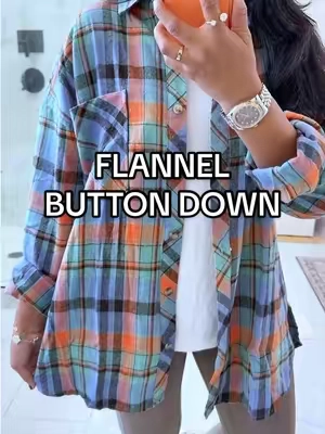 Fall Flannel Top 🍁🍂 #flannelshirt #plaidshirt #buttondown #leggingstop #falloutfit @Asvivid Shop 