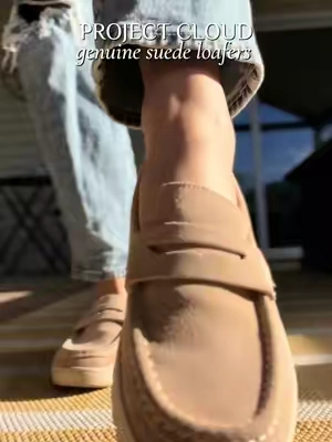 If you love the look of loafers but hate when they feel stiff… THESE. 🤎🍁 The genuine suede is buttery soft and the cushioned memory foam molds to your feet for all-day comfort. Dress them down with jeans or make them cute with a fall dress + sweater. Such a good everyday fall shoe. #ProjectCloud #GenuineSuede #Loafers #FallFashion #ComfortShoes 