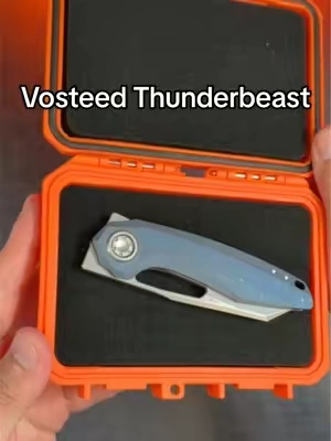 Vosteed Thunderbeast with an M390 reverse tanto blade, full titanium handle, Vanchor Lock, and three opening options. #Vosteed #Thunderbeast #PocketKnife #EDC #KnifeTok