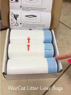 Hate dealing with flimsy bags in your automatic cat litter box waste drawer? 🗑️🐾 These heavy-duty Warcat cat litter liner bags are built for a smoother, stress-free cleanup. Featuring a leak-proof, claw-proof design and easy-pull drawstrings, they are made to securely hold up to 13 lbs of waste without the mess. Grab your 45-bag supply before they are gone! #catlitterlinerbags #automaticlitterbox #litterlinerbags #cataccessories #tiktokshopcreatorpicks 