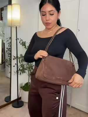 Replying to @Eboni Jones Yes! You can wear the straps two ways, like I’m showing in the video: doubled up or pulled through to make one long strap. I’m 4’9”, so the long option is super long on me 😂 It might look really cute if you’re taller, but I prefer the shorter, double-strap look on me! 