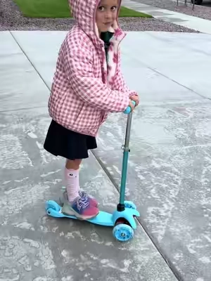 As a mom of a daughter with dyspraxia, a three-wheel scooter is a MUST! 🛴 It helps her practice balance and control while having fun! Plus, this one is super sturdy, has light-up wheels, and adjustable handlebars! ✨ #Dyspraxia #KidsScooter #MotorSkills #SpecialNeedsParenting #KidsActivities