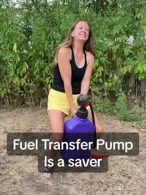 This fuel transfer pump saves me from lifting heavy gas cans every time I fill up the mower. #FuelTransferPump #MowerLife #LawnCareTools #GarageFinds #YardWorkTools 