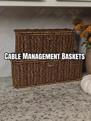 Hide the cords and chargers! 👏  Aesthetic cable management baskets 🧺  #cablemanagement #chargingport #chargingstation #tiktokshoprestock #homedecor 