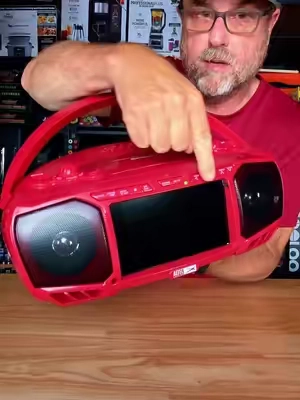 Altec Lansing 7in TV Streaming and Bluetooth Boombox with DVD, CD & Radio #boombox #portabletv #bluetoothspeaker #qvc 