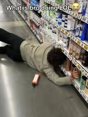What is bro looking for in the bottom shelf😭☠️