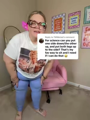 Replying to @TMWetzel here is me sitting in that position in this office chair! This office chair has a higher weight limit of 300 pounds and is super comfortable! I love that you can put the sides down and it is so versatile! If you're looking for a comfortable office chair that can accommodate your body and your plus size this is the one to get. #tiktokshopstockup #plussize #OfficeChair 