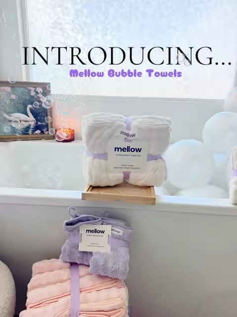 The brand new Mellow Bubble Towels are such an easy bathroom refresh 🫧🤍 If you’ve been searching for soft bath towels, plush bath towels, textured towels, absorbent bathroom towels or a cozy bathroom towel set, these are SUCH a cute option. The bubble texture gives them that elevated spa bathroom aesthetic while still being practical for everyday use. #MellowBubbleTowels #BathTowels #BathroomTowelSet #PlushTowels #BathroomEssentials @Mellow Sleep 
