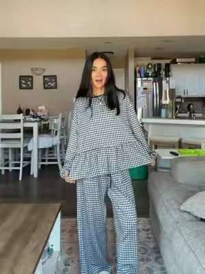If you like comfy, easy fits for the holidays, this matching set is for you 