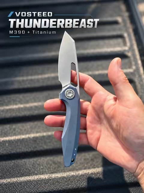 The Vosteed Thunderbeast pairs an M390 blade with titanium scales, a smooth Vanchor Lock, and seriously clean machining. #Vosteed #Thunderbeast #EDC #PocketKnife #KnifeTok