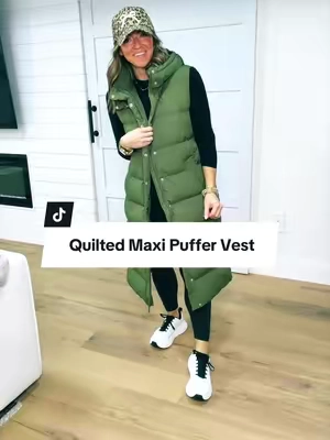 Quality and design are 🤌🏼 Favorite winter puffer vest ❄️ I’m 5’2” 130 in a Medium #puffervest #vest #longpuffervest @btfbm_shop 