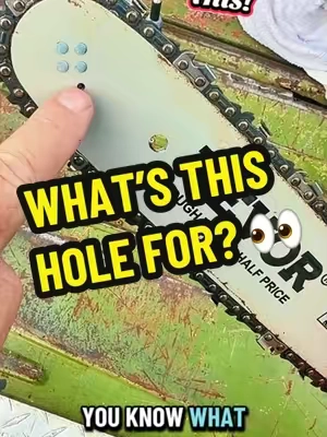 How many people actually know what that little hole on your chainsaw bar is for? 👀 This little oil injector makes keeping your bar and chain properly lubricated quick and easy. #TruckinToby #Chainsaw #ChainsawTips #tiktokshopstockup #falldealsforyou @GJANSH 