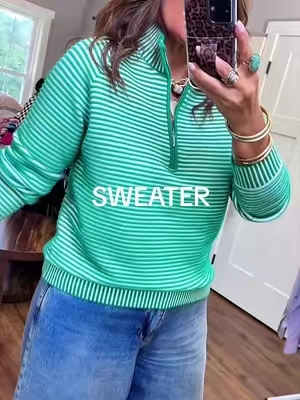 Such a cute quarter zip sweater perfect for fall! #OOTD #fashion #affordablefashion #midsize 