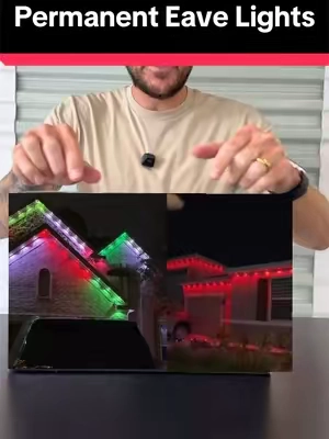 Imagine not taking down Christmas lights every year and still having the best looking house on the block #outdoorlighting #christmaslights #eavelights 