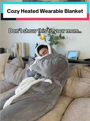 Don’t let your mom see this 😳 it’s the perfect gift #mom #momgift #wearableblanket #heatedblanket #christmasgiftideas 