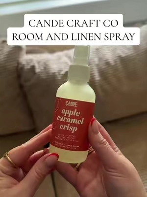 31K+ sold and I had to see what the hype was about 😭🍎🍂 I got Apple Caramel Crisp and it smells like FALL in a bottle!! You can use it as a room, linen & body spray 🕯️🤎 #roomspray #fallscents #homefragrance #cozyhome #candecraftco 