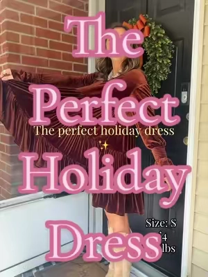 The prettiest little velvet dress for all the holiday things 🤎✨ Thanksgiving, Christmas, family pictures, work, church — she can do it all! #holidaydress #thanksgivingdress #falldress #tiktokshopstockup 