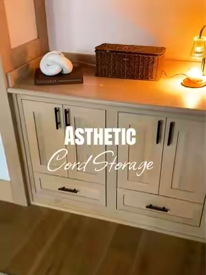 Gorgeous cord storage baskets for anywhere in the house to minimize charging cords out in plain sight. @BROWNLILY #chargingcord #chargingcable #homedecor #storagehacks #storagesolutions 