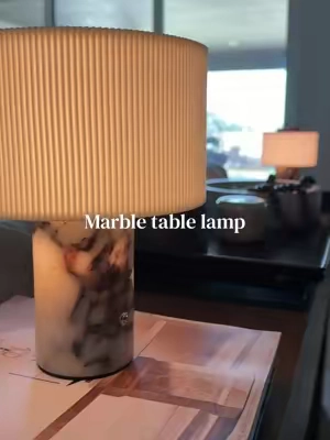 The new marble lamp is giving my old favorite a little competition 🤍 #MarbleLamp #CordlessLamp #TableLamp #HomeLighting #BedroomDecor