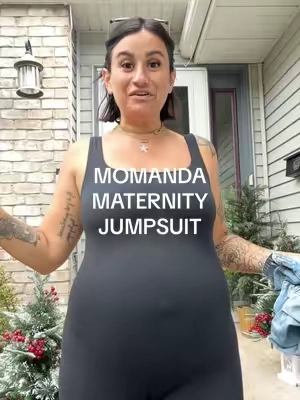 Ultra-soft square neck sleeveless maternity jumpsuit for pregnancy that's comfy, bump-friendly, and easy to style. @Momanda.Official #maternityjumpsuit #pregnancyoutfit #bumpfriendly #falloutfit 