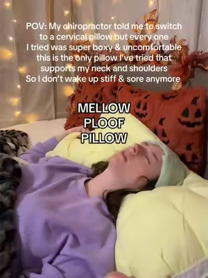 one side is form the other side is cooling. Best sleep ever with the mellow ploof pillow ☁️💤 #mellowsleep #tiktokshopstockup #coolingpillow #neckpainrelief #shoulderpain @Mellow Sleep 
