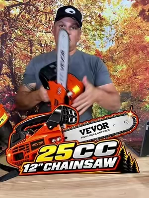 VEVOR 12-Inch Gas Chainsaw – 25.4cc 1.2HP Compact Portable Chainsaw DESCRIPTION: Compact power for cutting, trimming, and outdoor jobs. This VEVOR 12-inch gas-powered chainsaw features a 25.4cc engine with 1.2HP in a lightweight 9.26 lb design. Great for trimming limbs, cutting small logs, storm cleanup, firewood, property maintenance, farm work, and around-the-yard jobs where a full-size chainsaw may be more than you need. HASHTAGS: #GasChainsaw #Chainsaw #TreeTrimming #Firewood #OutdoorPowerEquipment KEYWORDS: VEVOR chainsaw, 12 inch chainsaw, gas chainsaw, 25.4cc chainsaw, 1.2HP chainsaw, small gas chainsaw, compact chainsaw, lightweight chainsaw, portable chainsaw, tree trimming chainsaw, limb cutting saw, firewood chainsaw, small log cutting, storm cleanup tools, property maintenance tools, farm tools, yard cleanup tools, outdoor power equipment
