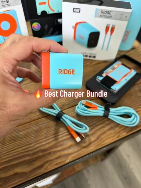 Ridge 45W Wall Charger Set | Dual USB-C Ports | Laptop-Grade Power | 40% Lighter Than Standard Chargers | Braided Cables Included | Fast Charging Kit #ridgewallcharger #ridge #wallcharger #tiktokshopcreatorpicks #ridgetechtember @Ridge Shop 