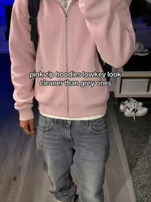 pink got it this time #hoodie #zipuphoodie #menshoodie #fyp #streetwear 