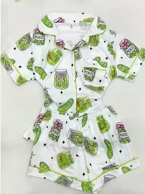 the cutest pickle pajamas ever. 🥒💚✨ #pajamas #pickles #cutepajamas #cucumber  #tiktokshopblackfriday