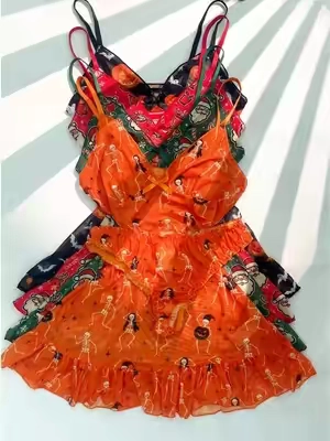 Halloween or Christmas, I’m always ready for a festive dress. 🎃🎄✨  #halloweenpajamas  #SpookySeason #christmasnightdress #holidaydress #tiktokshopblackfriday
