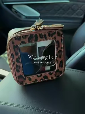 Perfect to keep all your on the go products! 🤎 @Rustic Charm Bootic #makeup #makeupcase #carstorage 