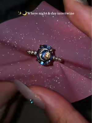 Celestial Sun and Moon Ring: Wear the entire universe on your finger.✨🌙 #CelestialJewelry#bCelestialJewelryWitchyAesthetic #AstrologyVibes #StatementRing