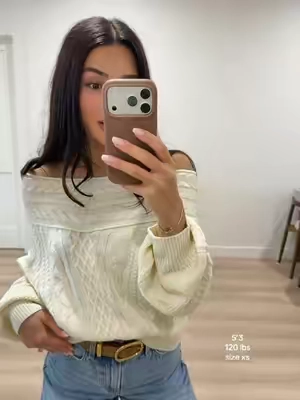 Nothing says cold weather like a chunky cable knit sweater 🤍 @Cider #cider #shopcider #cableknitsweater #tiktokshopfalldealsforyou #oversizedsweater 