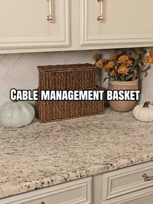 de the cords and chargers! 👏  Aesthetic cable management baskets 🧺  #cablemanagement #chargingport #chargingstation #tiktokshoprestock #homedecor 