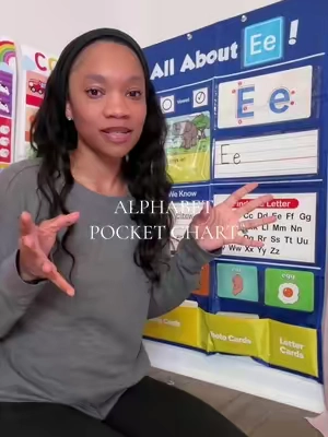 Calling all my sahm, preschool moms, homeschool and toddler moms! This alphabet pocket chart has been such a fun way for my one year old to start learning the alphabet. And a plus is that I have a feeling your preschool teacher will thank you! #preschoolprep #homeschooltoddler #toddlerlearningactivities #alphabetlearning #alphabetchart 