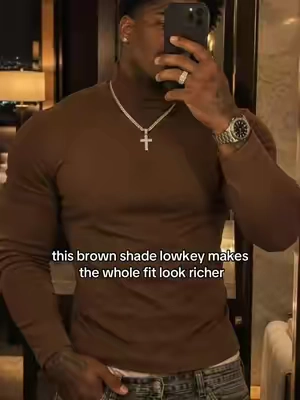 brown got it right now #turtleneck #longsleeve #knitwear #menswear #fyp 