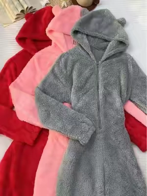 Okay but why does this teddy pajama jumpsuit make staying home feel like a whole vibe? 🧸🤎 Zip it up, get cozy, and call it a night. #jumpsuit #pjs #loungewear #spotlightfinds #hooded 