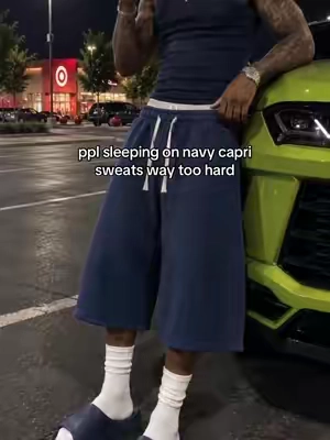 navy looks stupid clean #capris #baggyshorts #longshorts #streetwear #fyp 