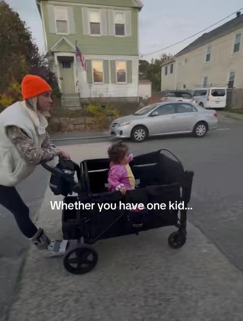 POV: you finally found the wagon that can handle ALL the kids 🙌🏼 This VEVOR 4-seater has been such a win for our family — tons of room, easy to push, plenty of storage, and perfect for everything from sports days to beach trips to everyday adventures with the kids. 👏🏼 If you’re a mom with multiple littles… THIS is the kind of find that actually makes life easier. 🤎 #4SeaterWagon #MomFinds #MomOf3 #ToddlerMom  