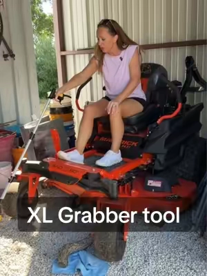 I’m not lazy—I just got tired of climbing off the mower every time I spotted something in the yard. This grabber tool rides right along with me. #GrabberTool #MowingDay #YardWork #LawnCare #CountryLiving 