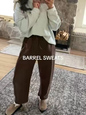pls believe me when I tell you these are my most favorite sweatpants I have ever owned! I wear them SO much. I’m in a medium for that extra cozy fit 🍂 @Yeokou @yeokou_fashion  #barrelsweatpants #womenssweatpants #fallstaples #falloutfitinspo #cozyoutfit 