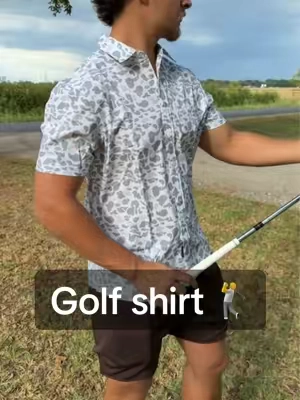 A little camo for the golf course, and it comes in more colors too. #MensGolfShirt #GolfStyle #CamoGolfShirt #GolfOutfit #MensStyle @MAELREG GOLF 