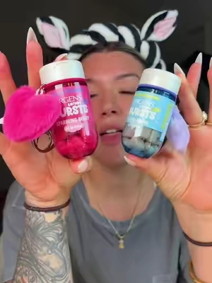 A gummy inspired lotion that melts on contact and leaves behind the prettiest shimmer. #tiktokshopstockup #lotion #jergens 