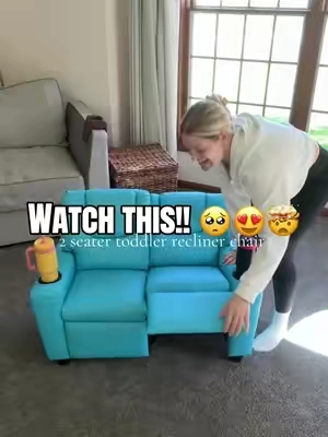 Replying to @abby_ode3 this 2 seater toddler recliner chair is seriously so adorable!!!!  #kidsfurniture #kidschair #recliner #toddlermusthaves #momfinds @Costway.US 